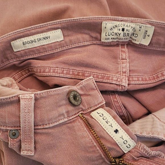 Lucky Brand Brooke Skinny Jeans Dusty Rose sz00/24 - Picture 8 of 12